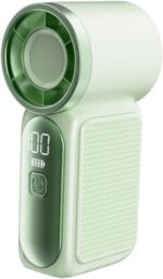 Ventilador portátil multifuncional leve com visor LED, ideal para escritório, homens e mulheres, em casa, viagens e para maquiagem, Verde