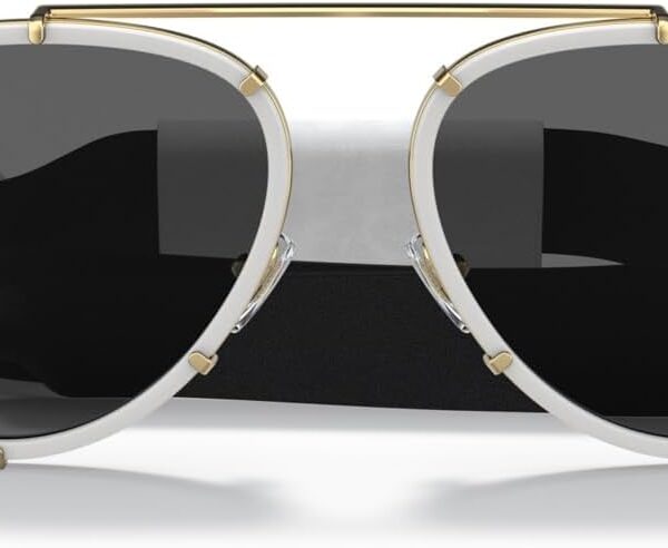 Versace VE 2232: óculos aviador branco com lente cinza, estilo vintage e design premium feminino.