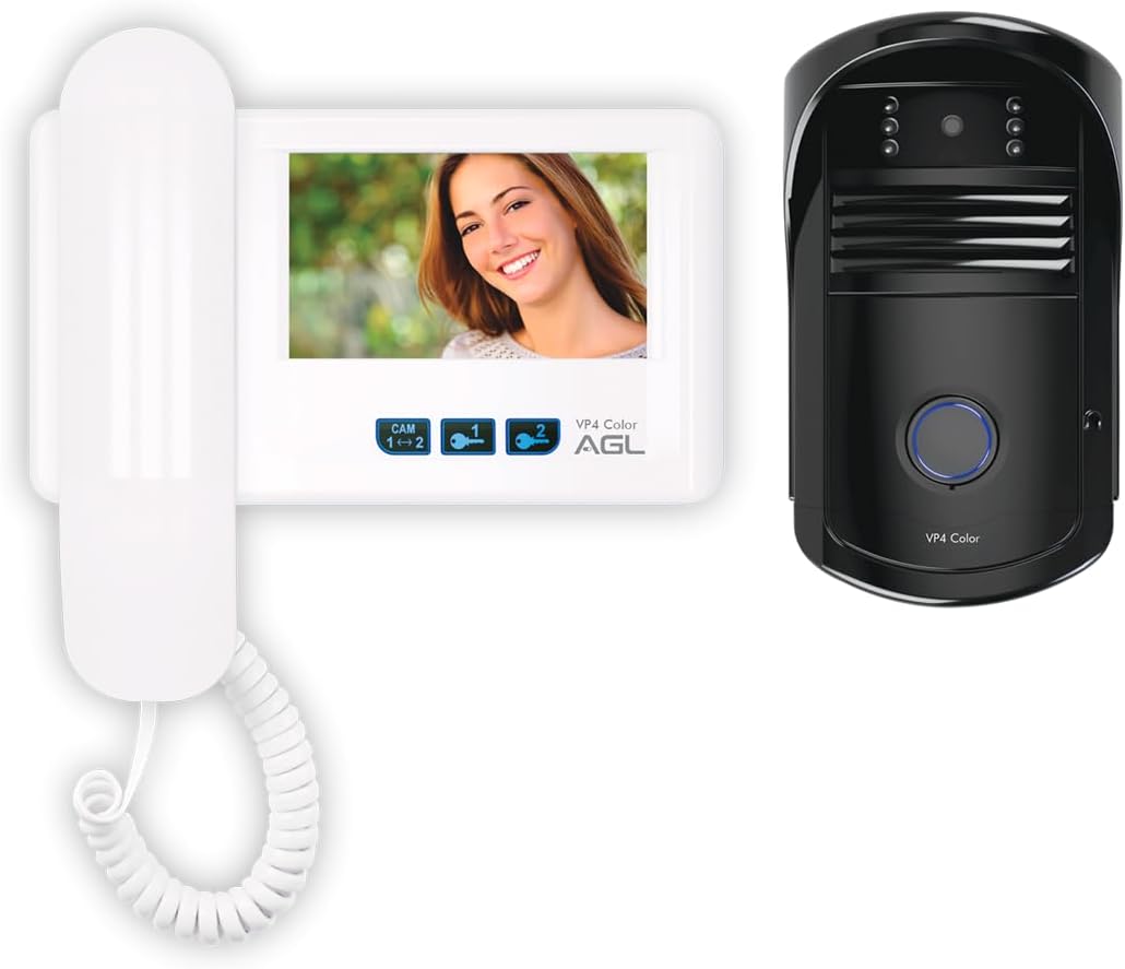 Vídeo Porteiro AGL VP4 Color com monitor 4” e visão Vídeo Porteiro AGL VP4 Color com monitor 4” e visão noturna para mais segurança, controle de acesso e acionamento de fechaduras.