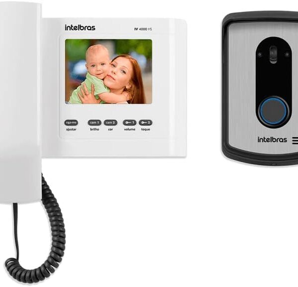 Vídeo Porteiro Intelbras IV 4010 HS Branco com display 4 e controle de duas fechaduras