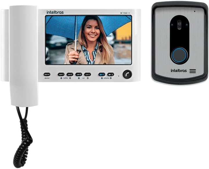 Vídeo Porteiro Intelbras IV 7010 HS Branco com visão ampla Vídeo Porteiro Intelbras IV 7010 HS Branco com visão ampla e acesso remoto para mais segurança residencial