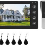 Vídeo porteiro para casa com tela LCD 7 polegadas, interfone com fio e desbloqueio RFID para mais segurança na entrada