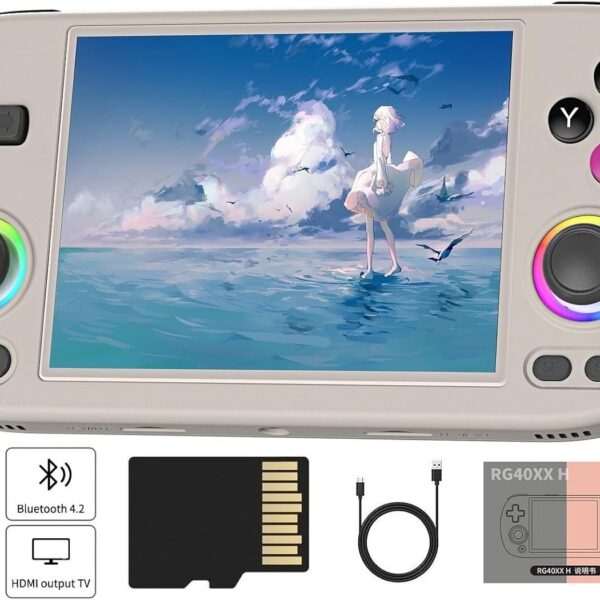 Voacle RG40XXH: console portátil retrô com 5488 jogos, tela IPS 4", Wi-Fi 5G e HDMI para TV.