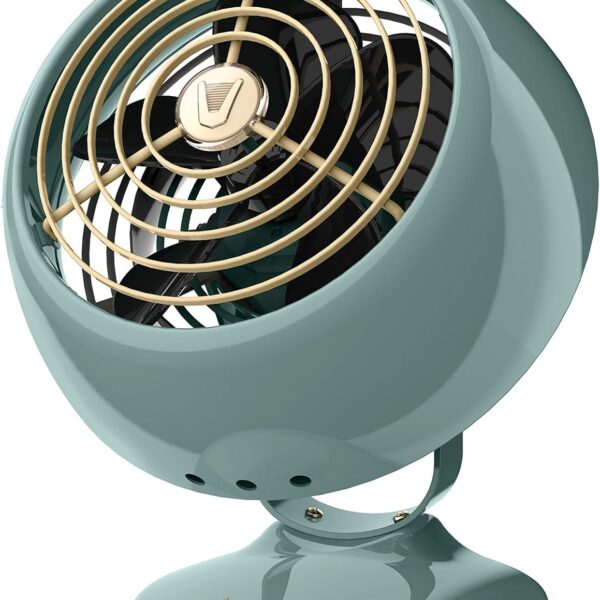 Vornado Mini ventilador VFAN, ventilador vintage clássico, circulador de ar de metal retrô, para mesa e cabeceira, 2 velocidades, inclinação ajustável, resfriamento pessoal com fluxo de ar direcionado