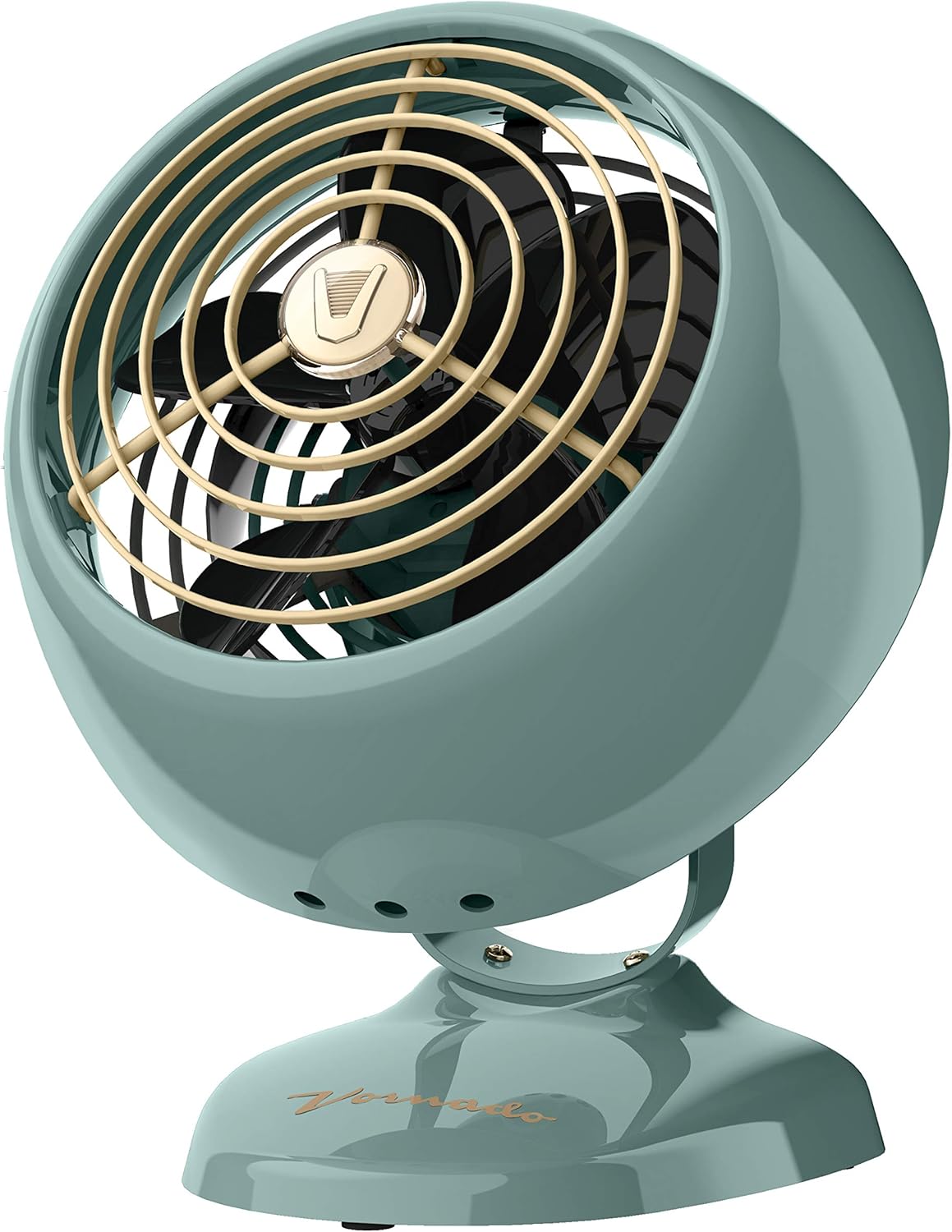 Vornado Mini ventilador VFAN, ventilador vintage clássico, circulador de ar Vornado Mini ventilador VFAN, ventilador vintage clássico, circulador de ar de metal retrô, para mesa e cabeceira, 2 velocidades, inclinação ajustável, resfriamento pessoal com fluxo de ar direcionado