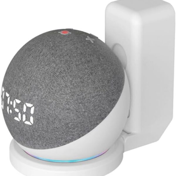 WB Suporte de tomada para Echo Dot 4ª e 5ª geração: mais espaço, menos fios e melhor som com instalação prática.