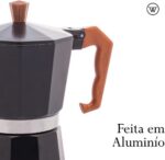 WOLFF - Cafeteira Italiana de Alumínio 6 Doses com Cabo em Plástico Preta Fosca 300ml - Imagem 2