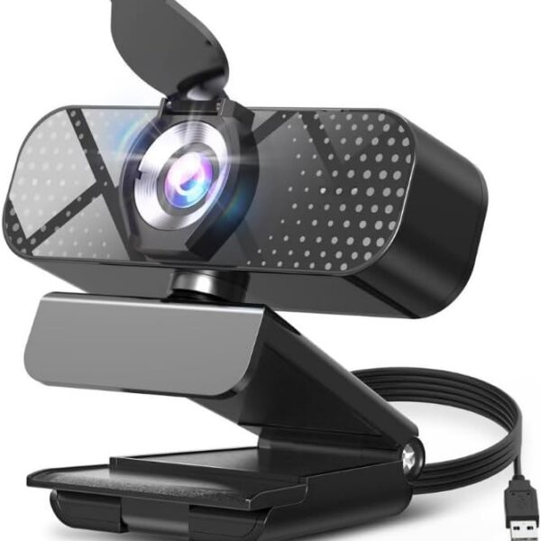 WebCam Intuitive Full HD com microfone: imagem nítida e plug & play para home office, aulas e videoconferências profissionais