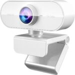 Webcam 1080P HD,Web cam with Microphone, Noise Cancellation, Wide-Angle Lens, Auto Light Correction, Plug & Play USB Webcam for Laptop, Desktop, PC, Mac, Zoom, Skype, Streaming,White