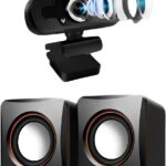 Webcam Full HD 1080p USB com microfone e som: imagem nítida, autofoco e plug and play para home office e aulas online