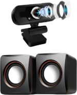 Webcam Full HD 1080p USB com microfone e som: imagem nítida, autofoco e plug and play para home office e aulas online