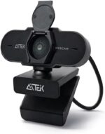 Webcam Full HD 1080p USB com microfone integrado para chamadas nítidas em PC e notebook