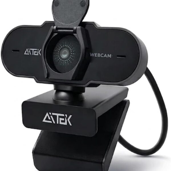 Webcam Full HD 1080p USB com microfone integrado para chamadas nítidas em PC e notebook