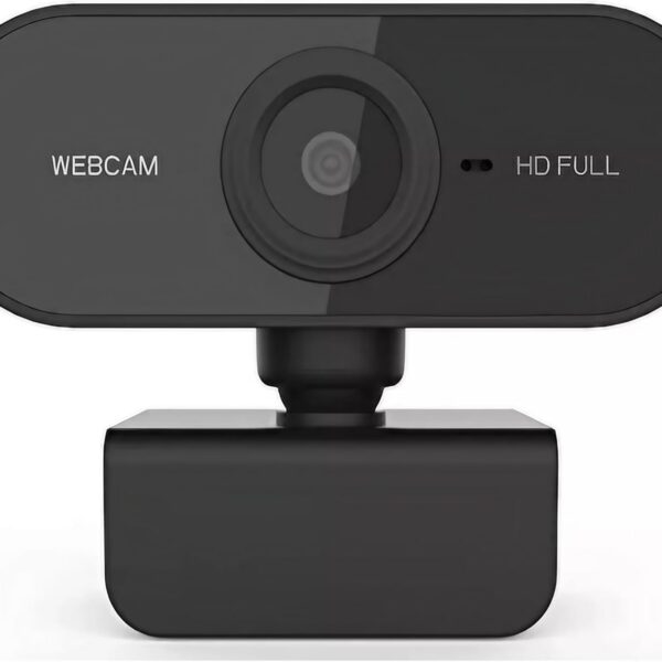 Webcam Full HD 1080p com Microfone - Para Home Office e Videoconferências, Preto
