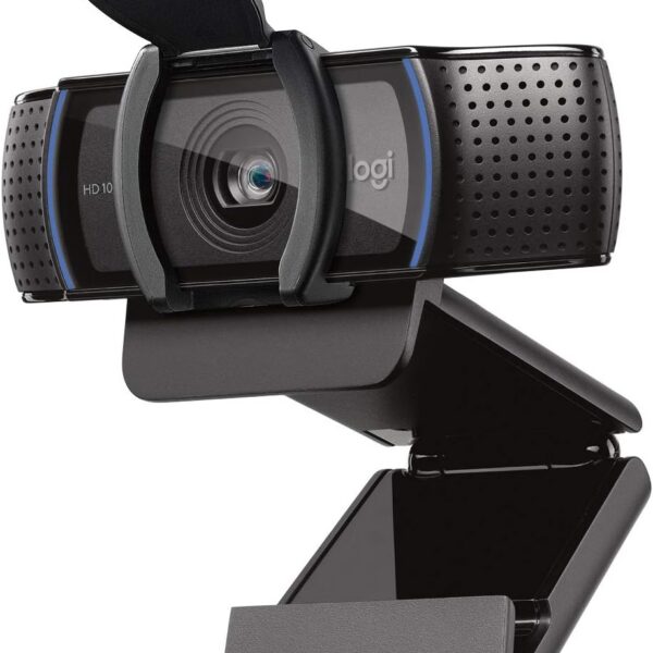 Webcam Full HD Logitech C920s com foco automático, microfone estéreo e tampa de privacidade para videochamadas em 1080p