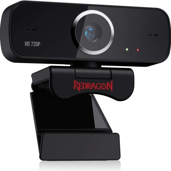 Webcam Gamer e Streamer Redragon Fobos 2 720p GW600-1: imagem 720p, áudio com redução de ruídos e instalação plug-n-play.