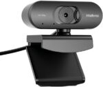 Webcam HD CAM 720p Preto Intelbras: imagem nítida, microfone integrado e plug & play para videochamadas profissionais.