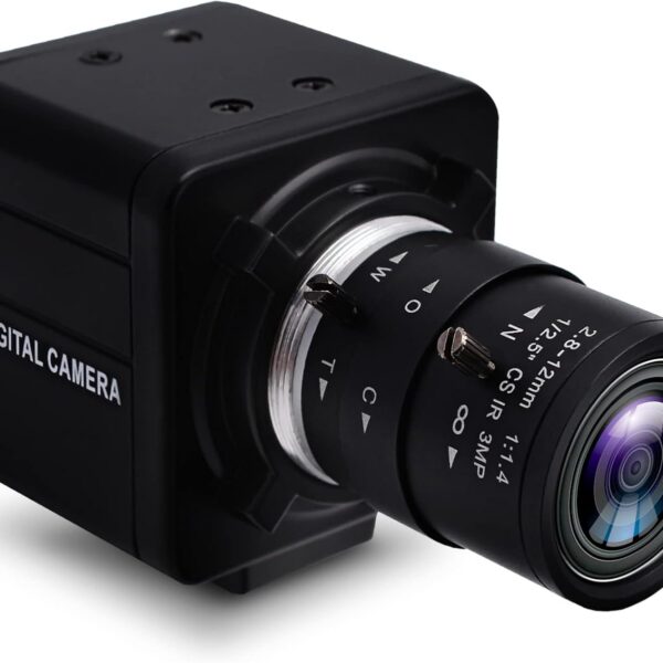 Webcam SVPRO 1080p com lente zoom manual 2,8-12 mm e plug and play para streaming e videochamadas