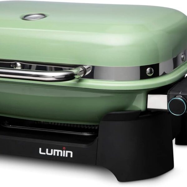 Weber Churrasqueira Elétrica Externa Lumin Verde Claro: portátil e ideal para pátios, sacadas e decks pequenos