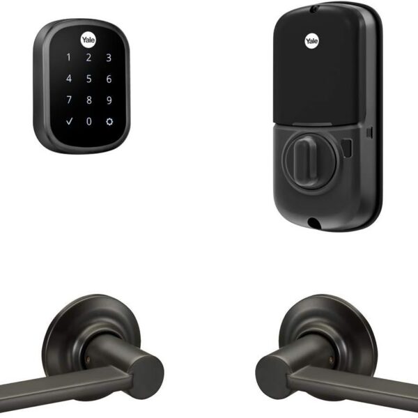 Yale Assure Lock SL: fechadura eletrônica sem chave com tela touch e alavanca Valdosta preta para mais segurança e praticidade