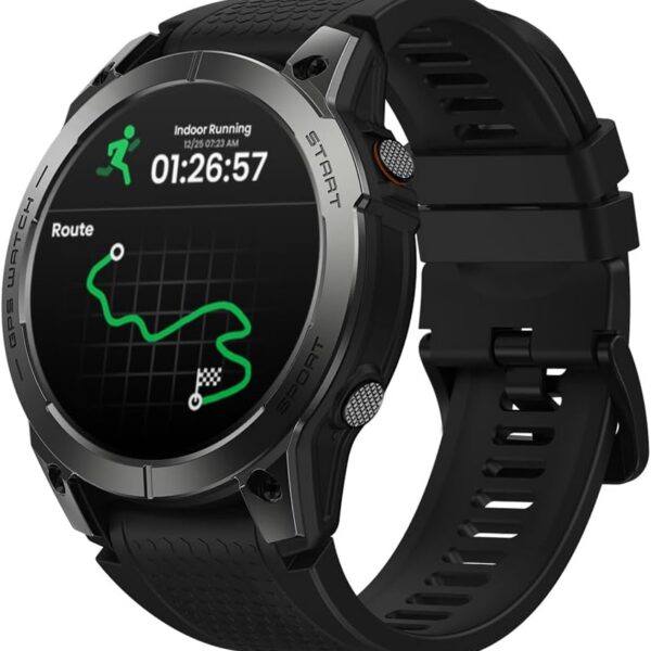 Zeblaze Stratos 3 Pro: smartwatch com GPS, chamadas Bluetooth e 5ATM, ideal para treinos e uso diário.