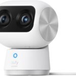 eufy Câmera S350 4K com visão 360°, zoom 8× e IA: segurança inteligente para casa, pets e bebês.