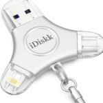 iDiskk Cofre de fotos 512GB MFi: backup rápido, libera espaço e funciona em iPhone, iPad, Android e USB-C