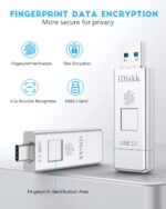 iDiskk Flash Drive 512GB: backup rápido e seguro com impressão digital e USB-C para iPhone 15, MacBook e Android - Imagem 2